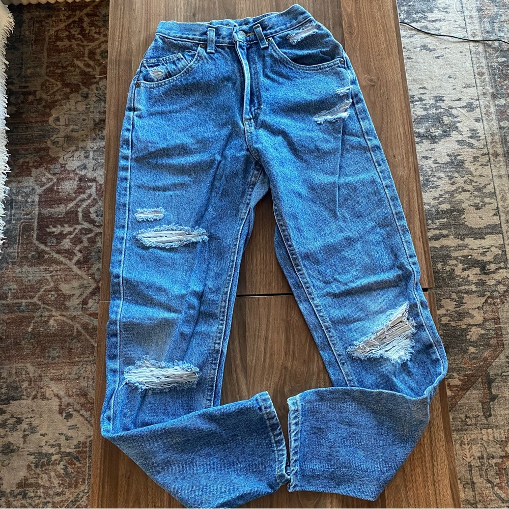 Petite Distressed Vintage Lee Jeans Size 21”